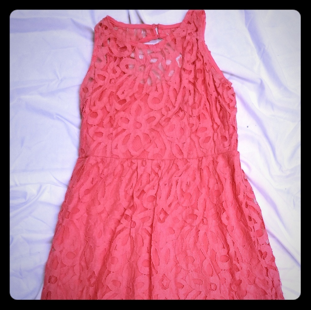 Coral Lace Sundress